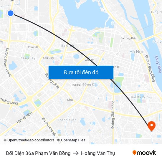 Chung Cư Greenstars- Phạm Văn Đồng to Hoàng Văn Thụ map