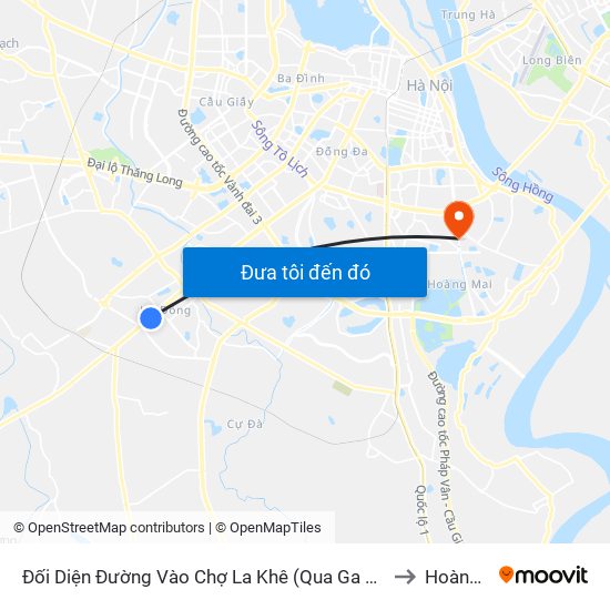Đối Diện Đường Vào Chợ La Khê (Qua Ga Metro La Khê) - 405 Quang Trung (Hà Đông) to Hoàng Văn Thụ map