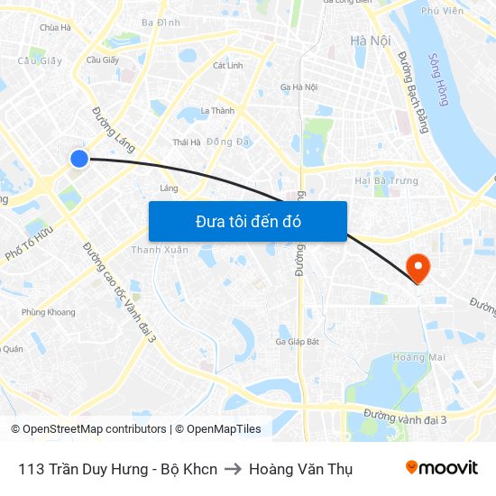 113 Trần Duy Hưng - Bộ Khcn to Hoàng Văn Thụ map