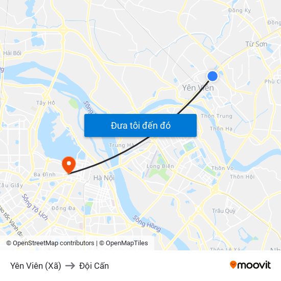 Yên Viên (Xã) to Đội Cấn map