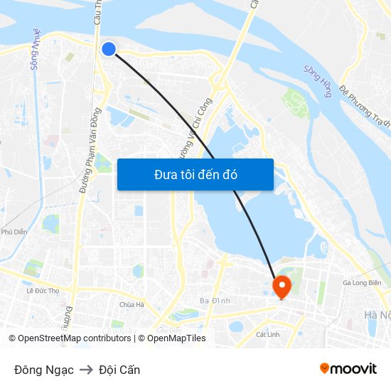 Đông Ngạc to Đội Cấn map