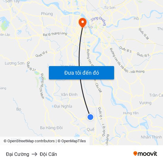 Đại Cường to Đội Cấn map