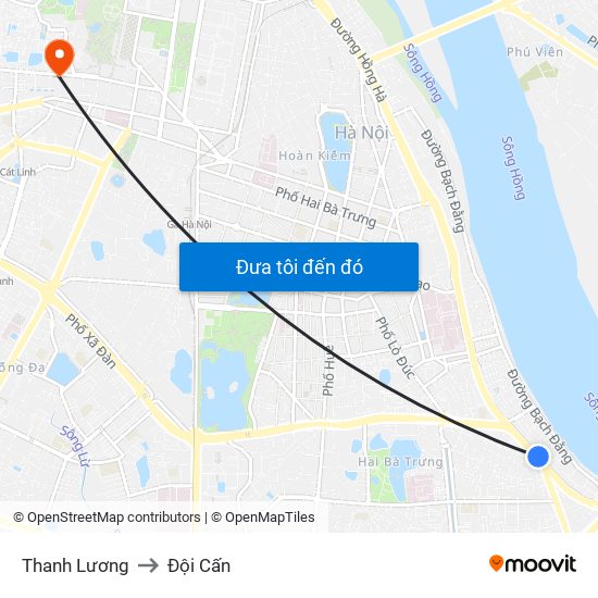 Thanh Lương to Đội Cấn map