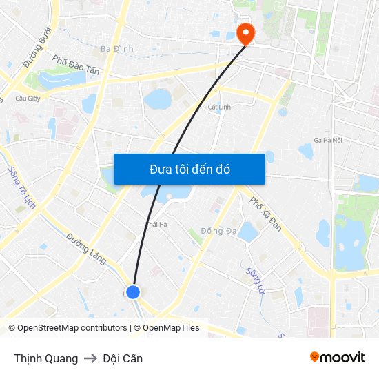 Thịnh Quang to Đội Cấn map