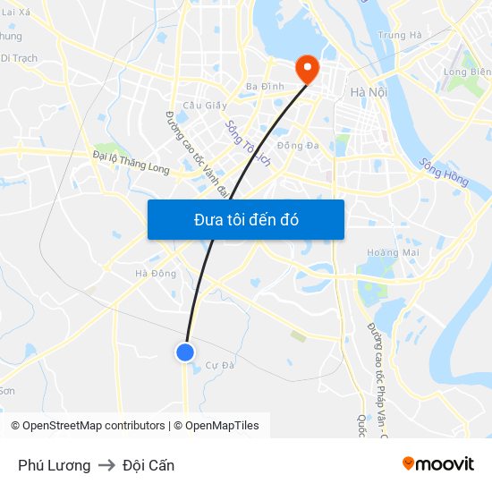 Phú Lương to Đội Cấn map