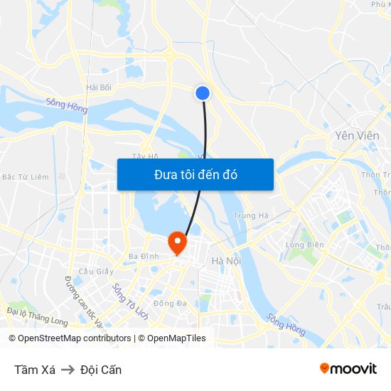 Tầm Xá to Đội Cấn map