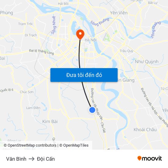 Văn Bình to Đội Cấn map