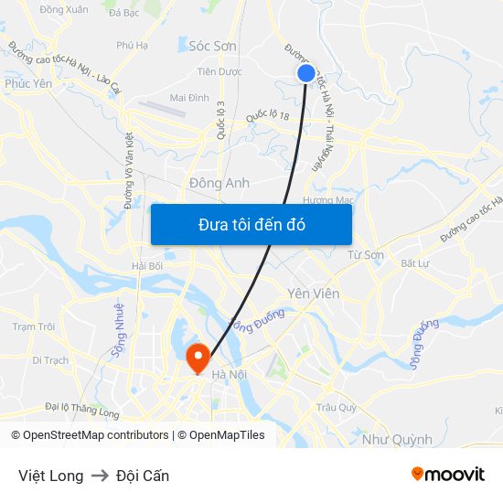 Việt Long to Đội Cấn map