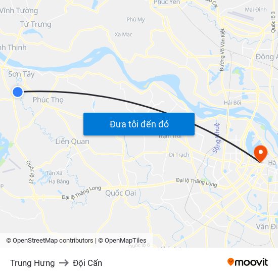 Trung Hưng to Đội Cấn map