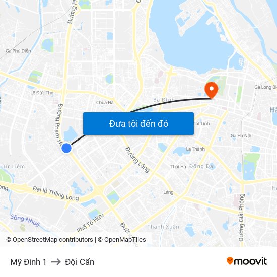 Mỹ Đình 1 to Đội Cấn map