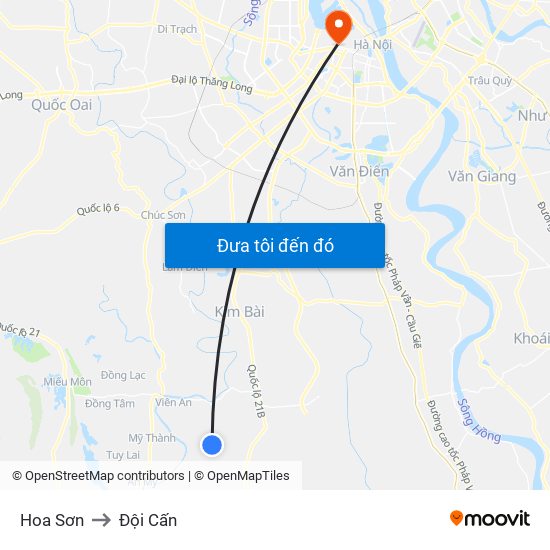 Hoa Sơn to Đội Cấn map