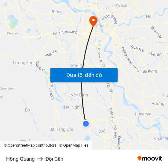 Hồng Quang to Đội Cấn map