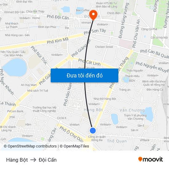 Hàng Bột to Đội Cấn map