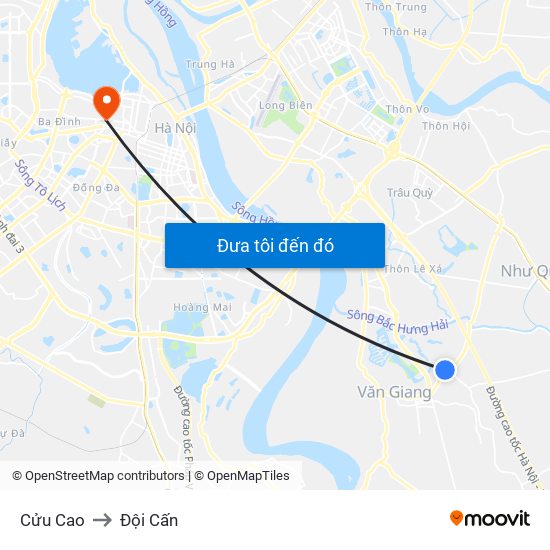 Cửu Cao to Đội Cấn map