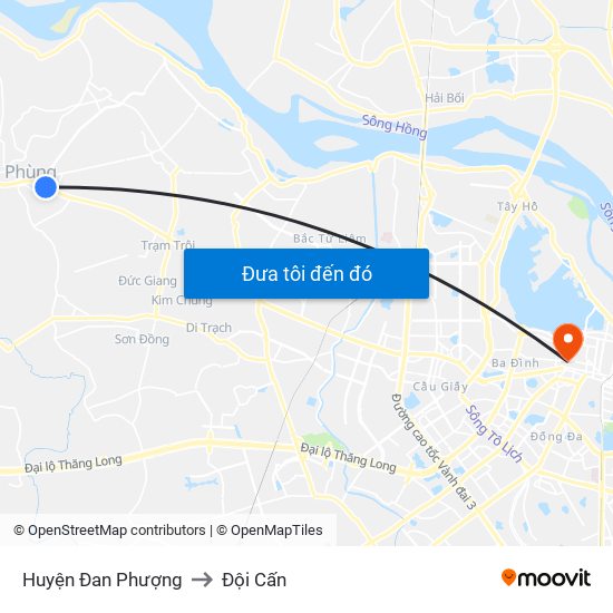 Huyện Đan Phượng to Đội Cấn map