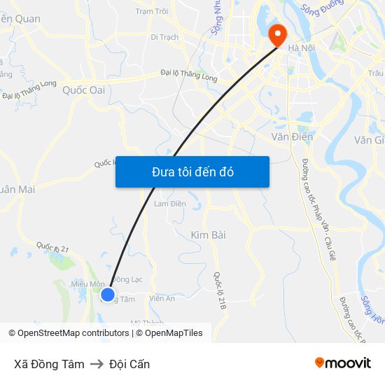 Xã Đồng Tâm to Đội Cấn map