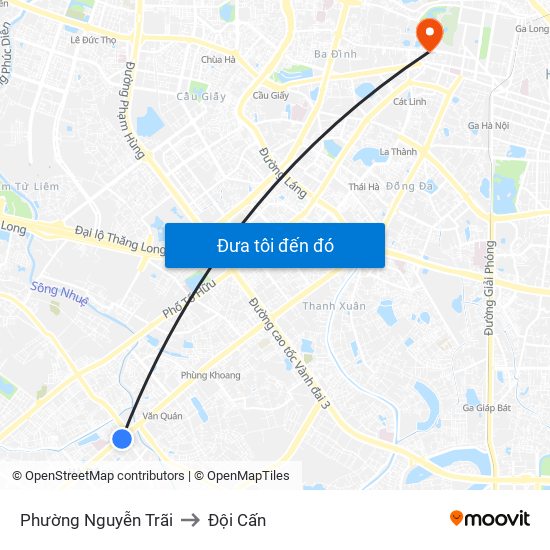 Phường Nguyễn Trãi to Đội Cấn map