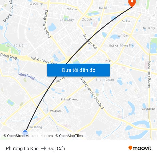 Phường La Khê to Đội Cấn map