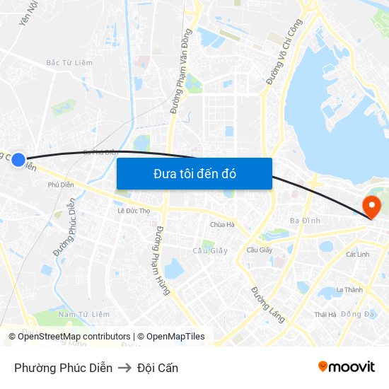 Phường Phúc Diễn to Đội Cấn map