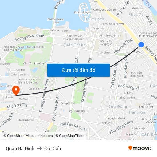 Quận Ba Đình to Đội Cấn map