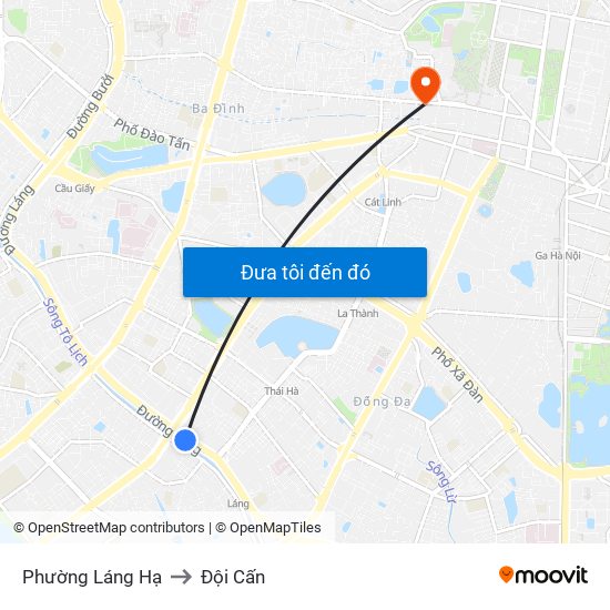 Phường Láng Hạ to Đội Cấn map