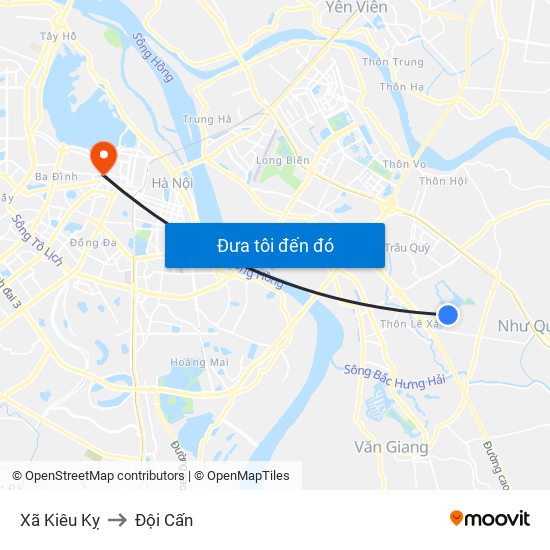 Xã Kiêu Kỵ to Đội Cấn map