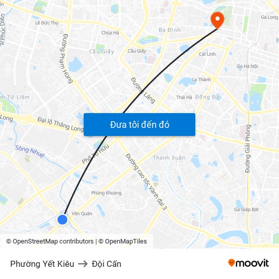 Phường Yết Kiêu to Đội Cấn map