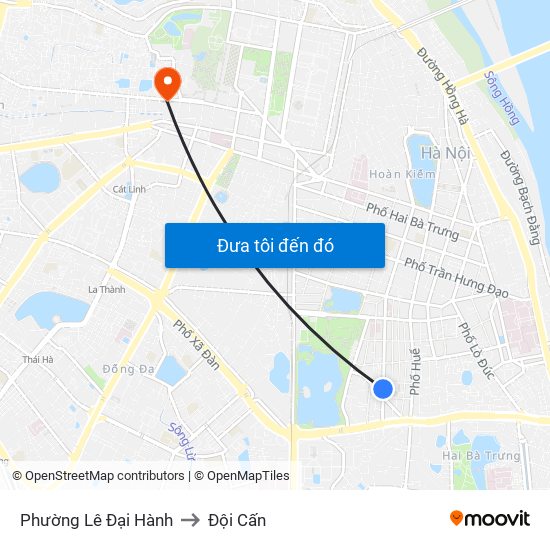 Phường Lê Đại Hành to Đội Cấn map