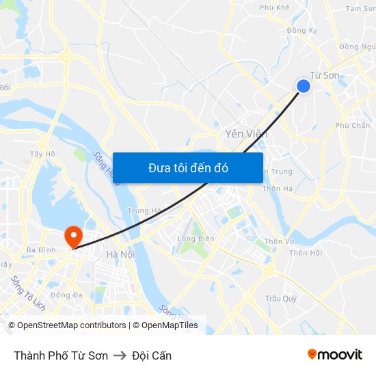 Thành Phố Từ Sơn to Đội Cấn map