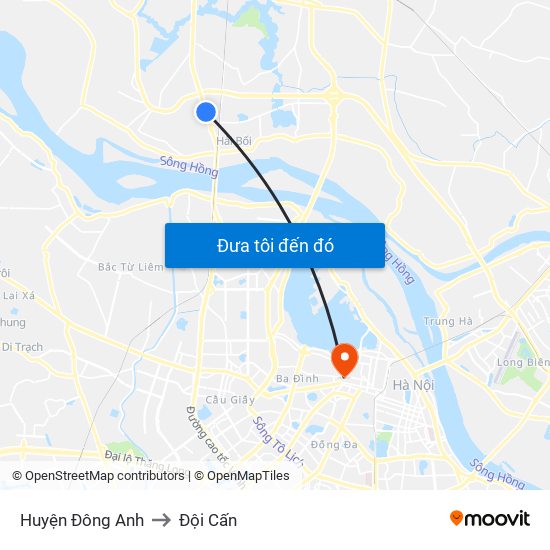 Huyện Đông Anh to Đội Cấn map