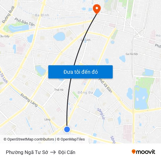 Phường Ngã Tư Sở to Đội Cấn map