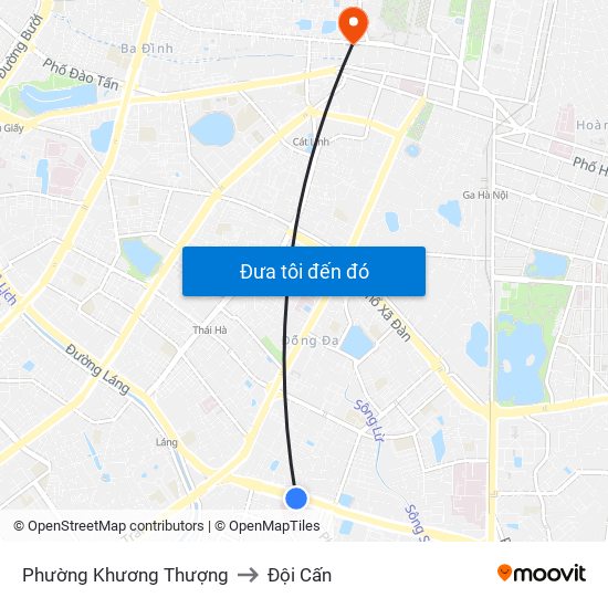 Phường Khương Thượng to Đội Cấn map