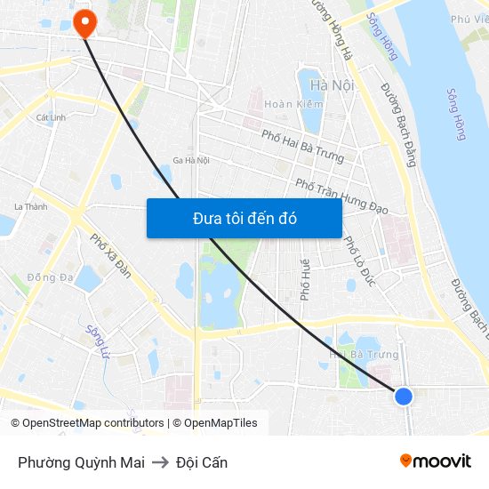 Phường Quỳnh Mai to Đội Cấn map