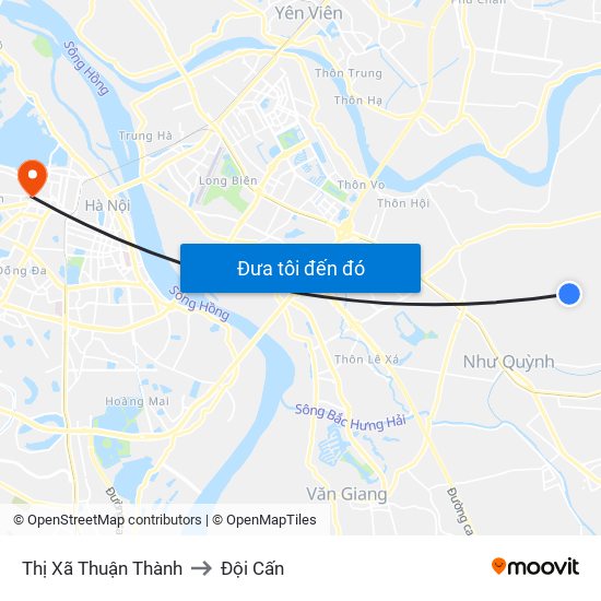 Thị Xã Thuận Thành to Đội Cấn map
