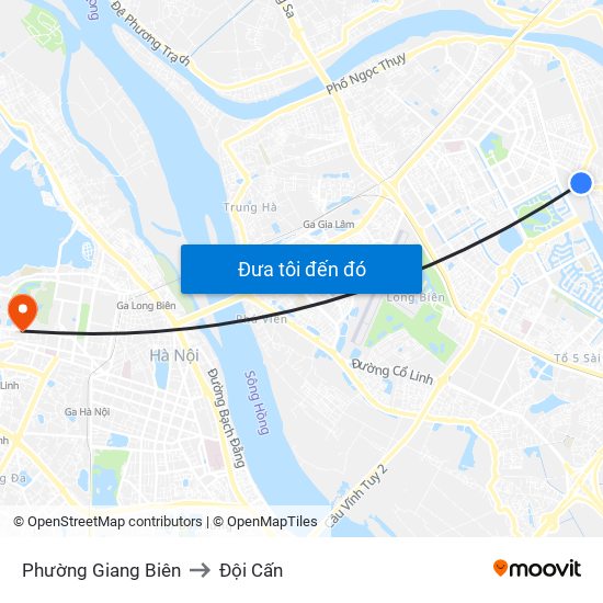 Phường Giang Biên to Đội Cấn map