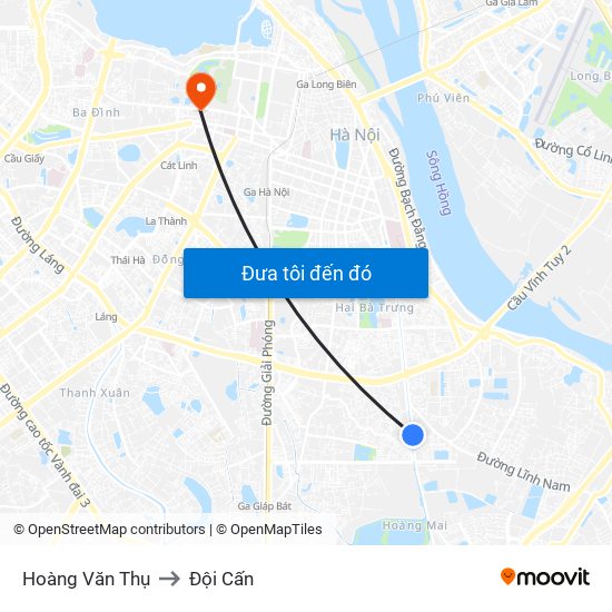 Hoàng Văn Thụ to Đội Cấn map
