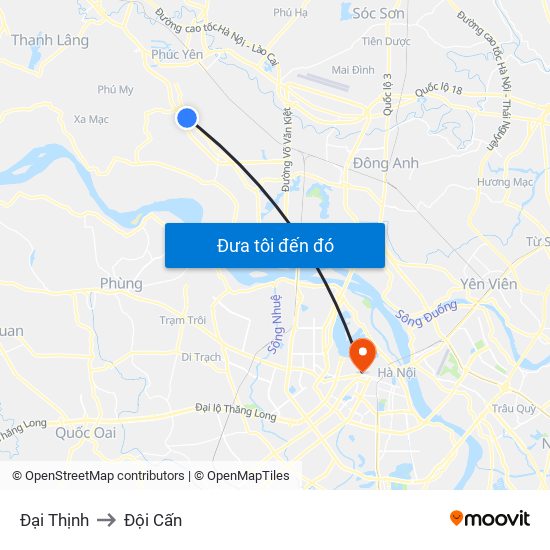 Đại Thịnh to Đội Cấn map