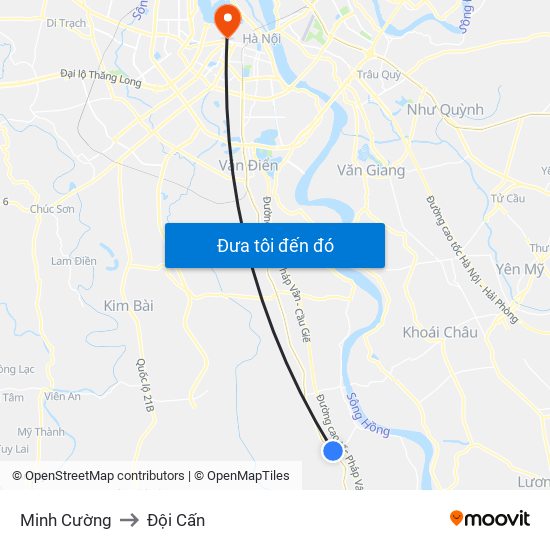 Minh Cường to Đội Cấn map