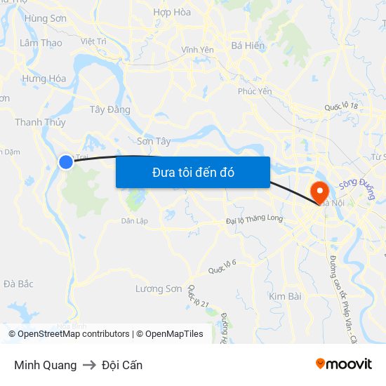 Minh Quang to Đội Cấn map