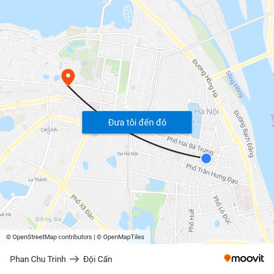 Phan Chu Trinh to Đội Cấn map