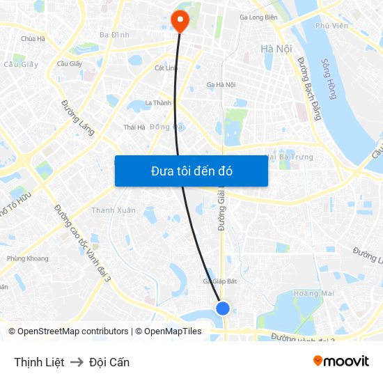 Thịnh Liệt to Đội Cấn map