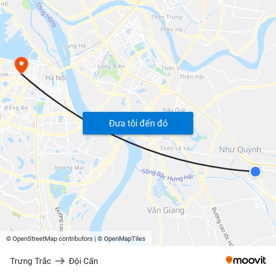 Trưng Trắc to Đội Cấn map