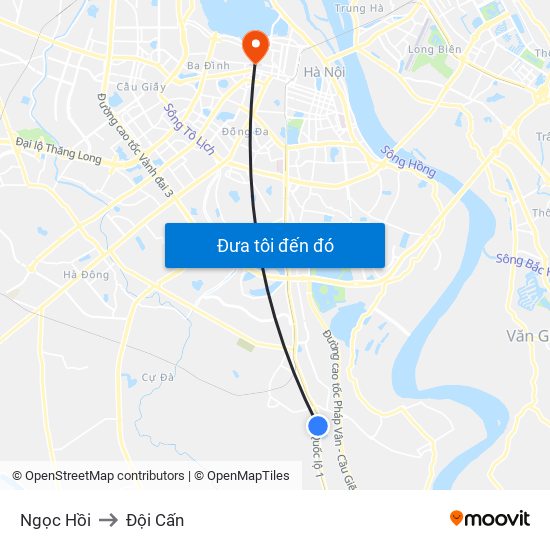 Ngọc Hồi to Đội Cấn map