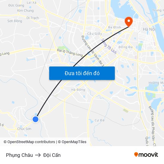 Phụng Châu to Đội Cấn map