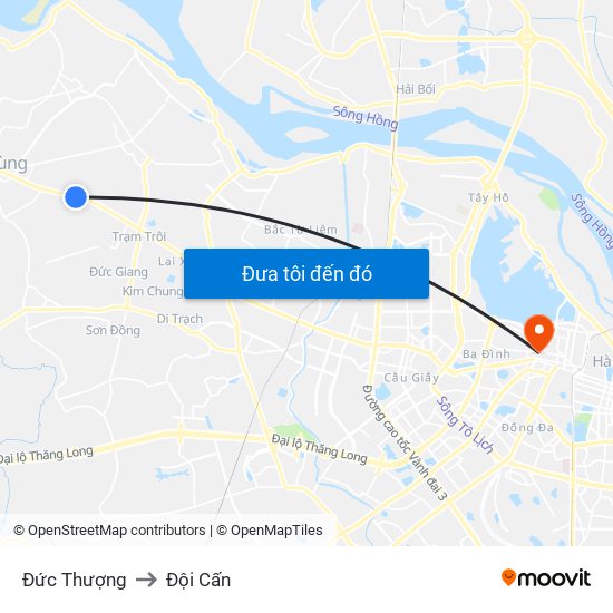 Đức Thượng to Đội Cấn map