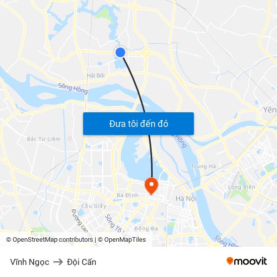 Vĩnh Ngọc to Đội Cấn map