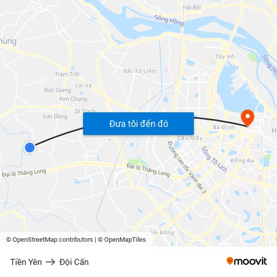 Tiền Yên to Đội Cấn map