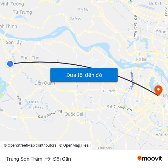 Trung Sơn Trầm to Đội Cấn map