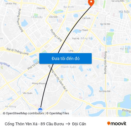 Cổng Thôn Yên Xá - 89 Cầu Bươu to Đội Cấn map