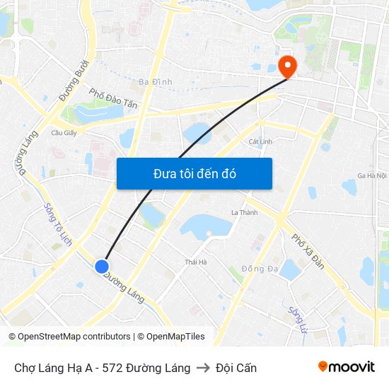 Chợ Láng Hạ A - 572 Đường Láng to Đội Cấn map